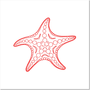 Starfish (red/white) Posters and Art